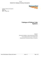 Front cover - Network Rail Catalogue of Railway Code Systems 