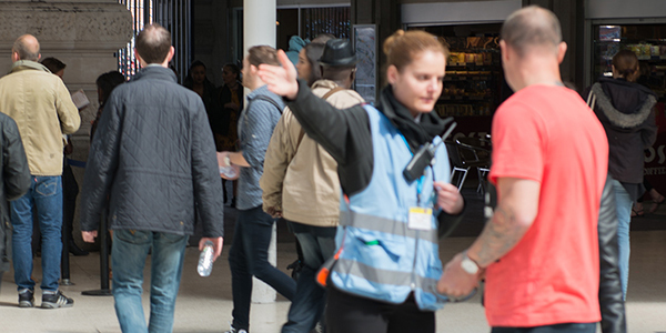 Member of public confronting station staff