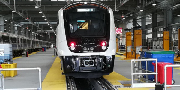 Train in depot siding