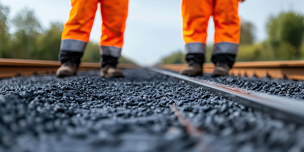 feet-of-two-track-workers-in-ppe-standing-on-track
