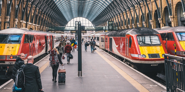 four trains and a platform