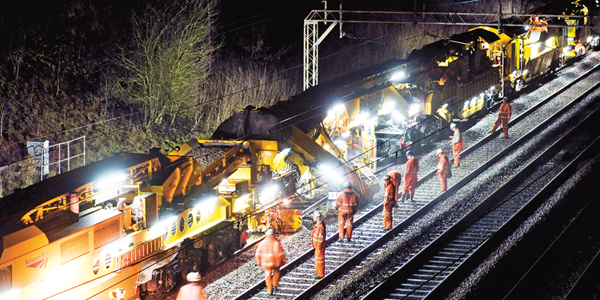 Rail track workers