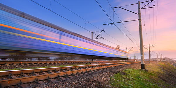 Two trains in station