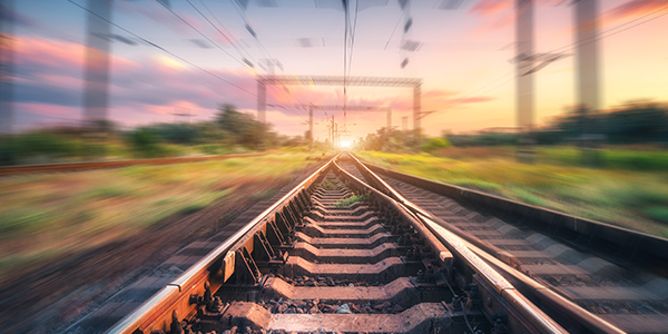 train track at sunrise