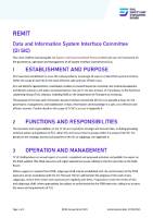 Front cover: Data and Information System Interface Committee (DI SIC) - Remit