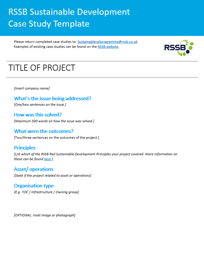 sustainable development case study template